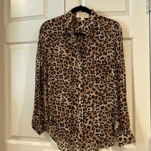 Leopard print silk blouse